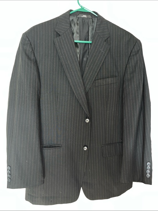 Haggar Other - Haggar Men's Black Pinstripe Two-Button Blazer 42R